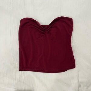 Elegant Burgundy Strapless Top